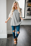 Lace Sleeves Tunic Top