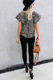 V-neck Short Sleeve Fashion Print Fantasy Fluttering Blouse