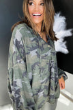 Long Sleeve Camo Print Oversize Hoodie