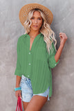 Green Textured Buttons Pocketed Shirt