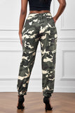 Camouflage Drawstring Elastic Waist Jogger Pants With Pockets