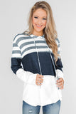 Color Block Drawstring Hoodie
