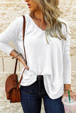 Twist Knot Waffle Knit Long Sleeve Top
