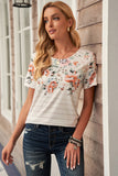 Spring Vibe Floral & Stripe Tee