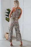 Keyhole Front Leopard Sleeveless Cropped Jumpsuit