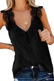 Lace Swiss Dots V Neck Tank