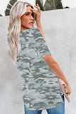 V Neck Front Pocket Camo Tee