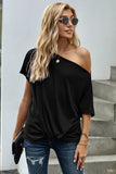 Off-The-Shoulder Slash Neck Casual Loose Fitting Top