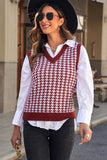 V Neck Argyle Plaid Knitted Sweater Vest