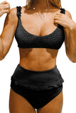 Smocked High Waist Bikini Set