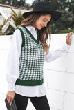 V Neck Argyle Plaid Knitted Sweater Vest