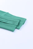 Waffle Knit Splicing Buttons Long Sleeve Top