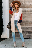 Cotton-blend Pocketed Colorblock Cardigan