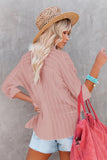 Pink Textured Buttons Pocketed Shirt