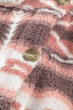 Tribal Print Pocket Buttoned Sherpa Jacket