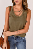 Strappy Hollow-out Neck Tank Top