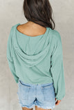 Loose Fit Ribbed V Neck Hoodie