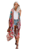 Multicolor Bohemian Floral Print Kimono