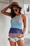 Color Block Striped Knit Tank Top