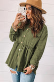 Green Snap Up Babydoll Shirt