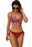 Printed Top Self-tie Panty Swimwear