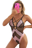 Criss Cross Lace Mesh Patch Teddy