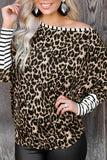 Leopard Striped Patchwork Long Sleeve Top
