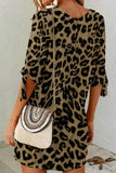 Khaki Leopard Shift Mini Dress