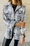 Plaid Print Pocketed Shirt Jacket