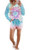 Dip Dye Hooded Lounge Sweatshirt Shorts Set