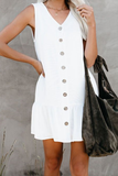 Pocketed Button Tank Dress