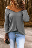 Off Shoulder Ribbed Long Sleeve Top