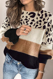 Colorblock Drop Shoulder Long Sleeve Knitted Sweater