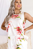 Floral Print Tank Top and Shorts Homesuit