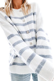 Striped Print Buttoned Sweater Cardigan