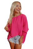 Pink Pink Smocked Wrist Shift Top