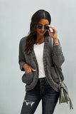 Chunky Knit Solid Cardigan with Pocket
