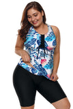Ombre Print Racerback Tankini Swimsuit