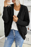 Chunky Knit Solid Cardigan with Pocket