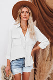 Turn-down Collar Pocketed Button Shirt