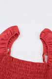 Flutter Sleeve Smocked Wide Leg Jumpsuit