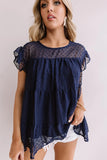 Dusty Pink Polka Dot Babydoll Style Flutter Sleeve Top