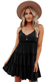 Spaghetti Straps Ruched Ruffled Mini Dress