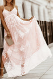 Floral Crochet Lace Ruffled High Waist Long Dress