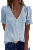 Swiss Dot Lace V Neck Shirt