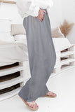 High Waist Drawstring Wide Legs Casual Pants