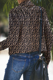 Khaki Zipped Notch Collar Short Jacket
