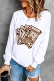 Retro Desert Sunset Pocker Cards Print Sweatshirt