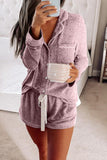 Long Sleeve Drawstring Button Loungewear