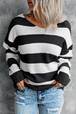 Striped Colorblock Knit Sweater